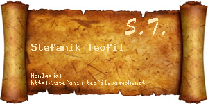 Stefanik Teofil névjegykártya